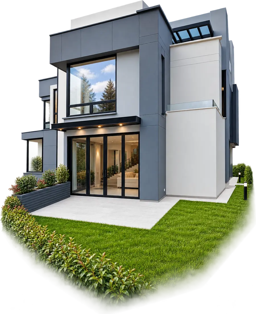 Vivienda moderna con ventanería en PVC REHAU