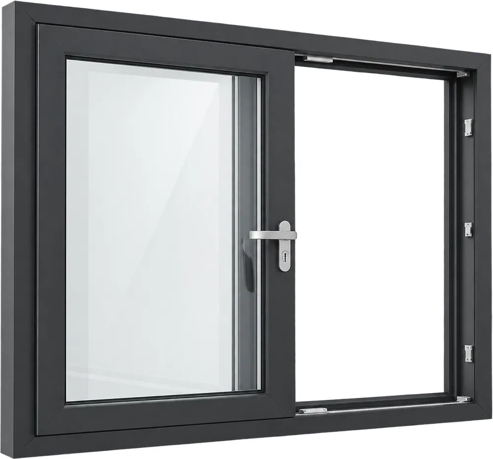 Ventana corrediza en PVC color negro mate