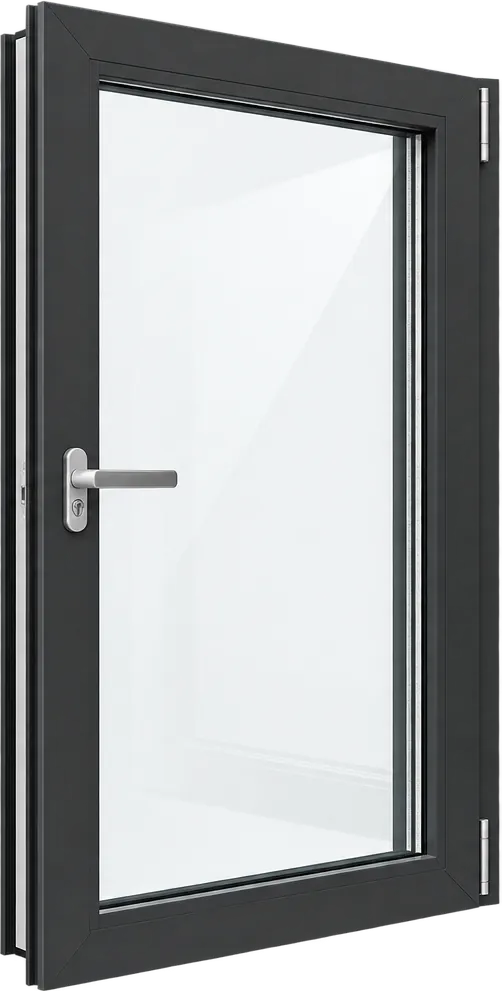 Ventana practicable en PVC color negro mate