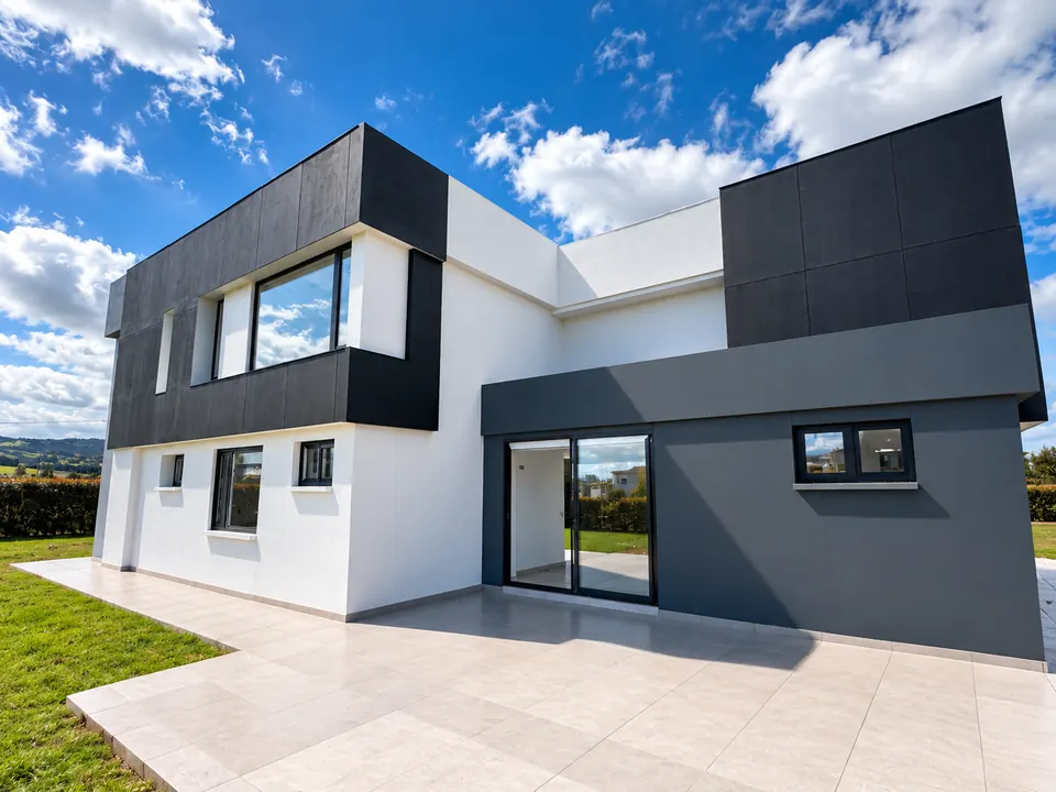 Casa contemporánea · negro y blanco, foto 4